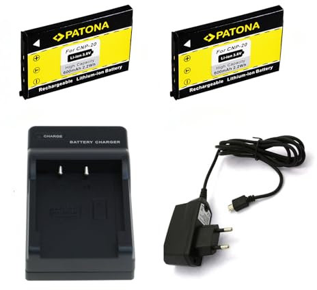 bg-akku24 2 Stück Akku,Ladegerät,Netzteil für Casio Exilim EX-S2,EX-S3,EX-S20,EX-S100,EX-S500,EX-S600,EX-Z3, X-Z4, X-Z5,EX-Z6, EX-Z7,EX-Z8,EX-Z11,EX-Z12,EX-Z18,EX-Z60,EX-Z65,EX-Z70,EX-Z75,EX-Z77