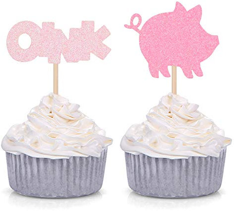 Giuffi Cupcake-Aufsätze, Oink und Schweinchen, 24 Stück