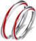 Helen de Lete, Anello regolabile in argento Sterling S925, con fascia Mobius con linea rossa Schicksal, Argento sterling