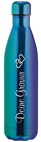 Schmalz® Edelstahl Trinkflasche RAINBOW 800 ml doppelwandige Isolierflasche Sportflasche Thermosflasche BPA-Frei Vakuum auslaufsicher (mit Gravur)