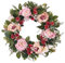 Türkranz, Blumenkranz, künstliche Blumen, 38,1 cm, künstlicher Pfingstrosenkranz mit grünen Blättern, handgefertigt für Bauernhaus, Willkommens-Tür, Wand, Heimdekoration, Büro, Rosa