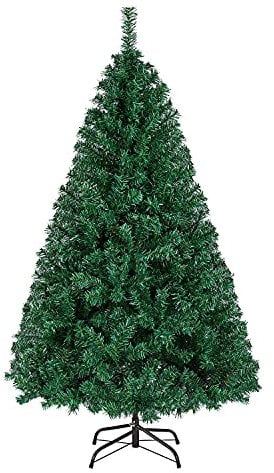 Yaheetech 5ft/150cm Artificial Christmas Tree Hinged Spruce Holiday Decorated Tree with 718 Tips Xmas Tree Foldable Stand Green
