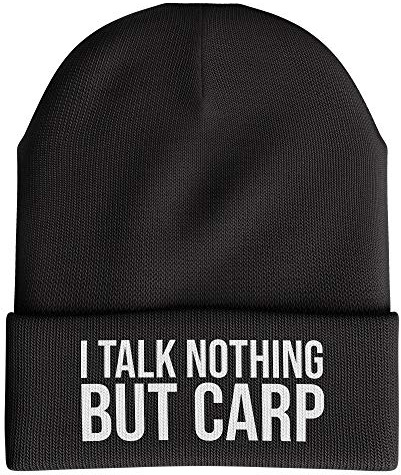 Talk Nothing But CARP, Fishing Funny Beanie Hat for Men Grandad Dad Fisherman Novelty Gifts
