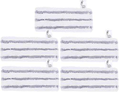 KEEPOW 5 Pack Steam Cleaning Microfibre Cloth Set for Karcher Steam Cleaner EasyFix SC2, SC3, SC4, SC5 Floor Nozzle, Updated Version, New Gray