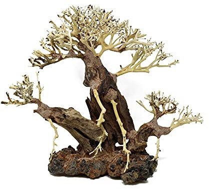 Bonsai Driftwood Aquarium Tree AWI Random Pick (13in Height) Natural, Handcrafted Fish Tank Decoration | Easy to Install