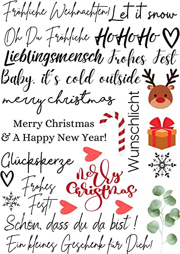 Kerze mit Weihnachtsdruck | Weihnachten | Advent | Stumpenkerze (Rentiere)