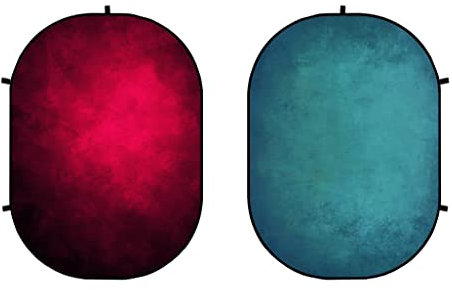 Kate 1.5x2m Rot/Grün Falthintergrund Fotografie Faltbarer Studio Hintergrund Faltender Hintergrund für Online Meeting Video Hintergründe Außenaufnahmen Professionelle Studio Portrait Requisiten