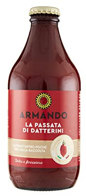 Armando, La Passata di Datterini, Pomodori di Filiera 100% italiani, 12 confezioni in vetro da 320 gr
