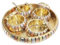 LAKSHMI'S EAGLE® Serving Tray with 3 Bowl Brass Round Plate Serving Thali For Dry Fruits Dessert Platter Handicrafted Fruit Bowl Metal Jewellery Organiser Multi-Purpose Tray Set Of 5 Pcs Rakhi Gifts
