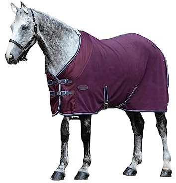 Weatherbeeta Fleece Cooler Standard Weidedecke (75cm) (Weinrot/Grau/Weiß)