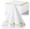 LEKOCH 50 pcs Einweg Hochwertige Servietten Stoffähnlich Weiß mit Elegantes Design, Airlaid Servietten 40x40 Weiß Für Hochzeit Premium QUALITÄT