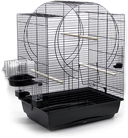 Vogelkäfig Emma + Badehaus und Trinkröhrchen 72x54x38 cm schwarz Kanarien Käfig