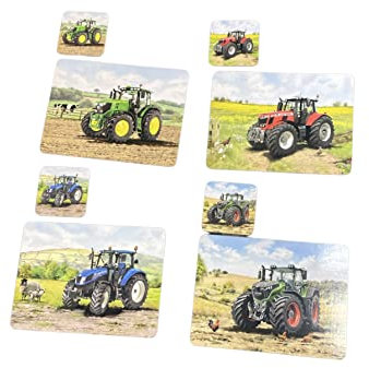 Sets of 4 Placemats with 4 Matching Coasters (Tractor Design A Placemat and Coaster Set)