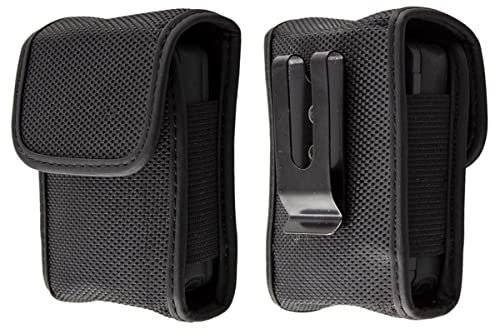 caseroxx Funkmeldertasche – passend für EuroBos, Swissphone, TPL, Polarion, Oelmann, Motorola, u.v.m. - Tasche mit Gürtelclip & Klettverschluss, schwarz