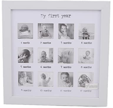 My First Year Photo Moments Bilderrahmen für Babys, 12 Monate, Bilderrahmen für das erste Jahr des Babys, Zubehör für den Muttertag, Dekoration des Kinderzimmers