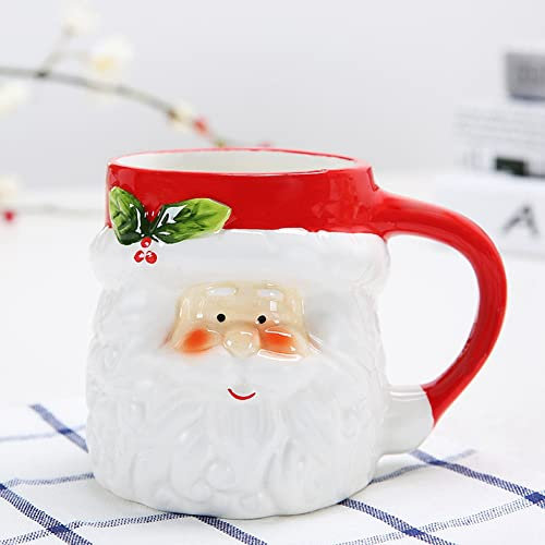 Spactz 400Ml Tasse Dessin Animé Mignon Kawaii Tasse de NoëL 3D Tasse en CéRamique Lait Café Tasse à Tasse