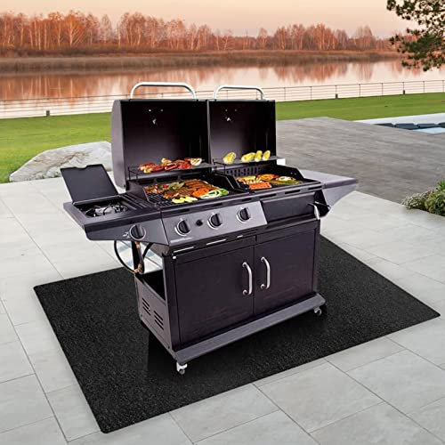 GIMOCOOL Barbacoa Alfombras De Exterior - Tapete para Barbacoa - Barbacoa Protector Suelo Alfombras Exterior - Cubierta Protectora Debajo De La Parrilla Y Alfombrilla para Patio