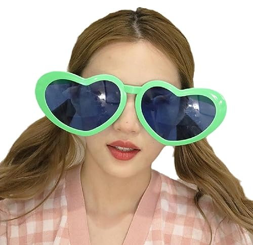 QRONCES Lustige herzförmige übergroße Brille für Partybrillen, Neuheit Brillen Erwachsene Brillen Selfie Requisiten Lustige Herzbrille Zubehör