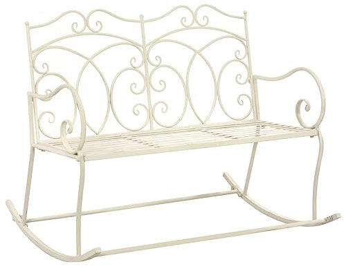 TALCUS Sitzgruppe Gartenbank 104cm Eisen antik weiß