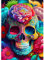 QENSPE 5D Diamond Painting Bunt Totenkopf Diamant Painting Bilder DIY Diamond Art Set Erwachsene, Full Totenkopf Diamant Kunst Malerei Stickerei Set Kreuzstich Bilder Home Wand Dekor 30x40cm