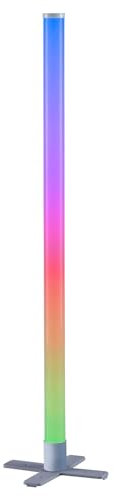 LeuchtenDirekt LED-Stehlampe - Silbergrau - Transparent - Kunststoff - Metall - H 100 cm - mit RGB-Farbwechsel