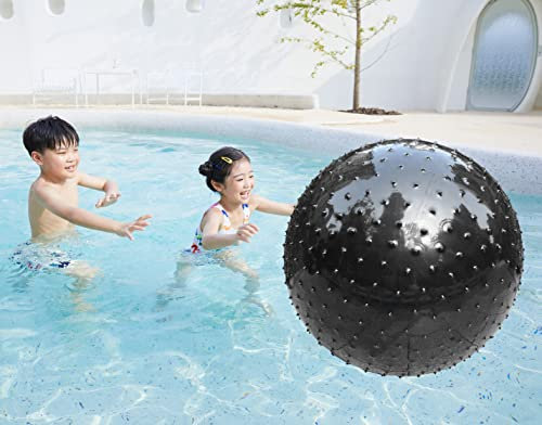 penepico Große sensorische Massagebälle für Kinder 85 cm hüpfende Yoga -Bälle große aufblasbare Trainingskugel mit taktilen Spikes Outdoor -Bällen Spielbälle Strandkugeln (1 Satz Bälle (schwarz))