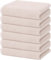 Moosfor Lot de 6 torchons de cuisine 100 % coton - 32 x 72 cm - Doux et absorbants - Épais - De qualité supérieure - Beige