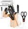 KATISUN 8 Piece German Steel 1.4028 Knife Set with Polished Handles for Comfort and Durability, Knife Block with Knives, Professional Kitchen Knife Set, Knife Sharpener