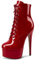 NobleOnly Donna Spillo Alto High Piattaforma Tacco Heel Rotonda Punta Lacci Cerniera Ballo Stivaletti 15 CM Heels Rosso Vino Verniciata 37 EU