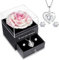 Yamonic Rosa Eterna Regalo Donna,Rosa Stabilizzata con Collana Argento 928 Donna, Idea Regalo per Lei,Ti Amo per Sempre,Regalo San Valentino per lei,Regalo Donna Natale Compleanno Anniversario