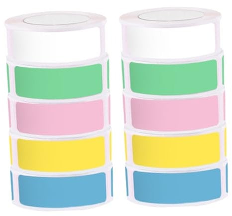 SHINEOFI 10rollen Selbstklebende Thermoetiketten Bunte Etiketten Für Drucker Wasserfest Und Ölbeständig Vielseitig Einsetzbar Für Preisschilder Namensschilder Für Supermärkte Und
