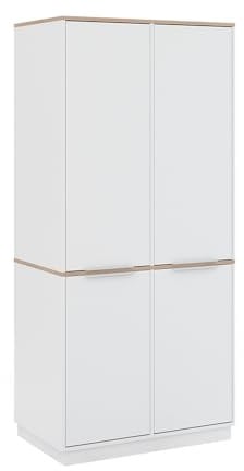 Vicco Étagère à dossiers Betti, Blanc/Sonoma, 82 x 179 cm avec 6 étagères