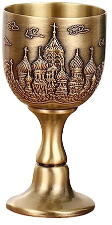 OUNONA Crafts Chalice Cups Glass Drinking Cups Vintage Drinking Glasses Embossed Wine Glass Gothic Chalice Brass Wine Cup Metal Wine Cup Glass Goblet Beer Zinc Alloy Household
