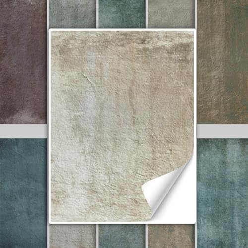 GRAZDesign Fliesenaufkleber Bad & Küche Shabby Chic Textur türkis, blau, braun Klebefliesen selbstklebend - 15x20cm / 40 Stück