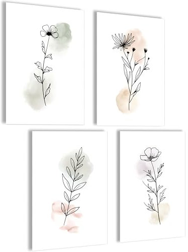 Boho Bilder Set Poster Boho Deko Set Bilder Wanddeko Abstrakte Bilder Poster Aesthetic Bilderset Yoga Wandbilder Wohnzimmer Blumen