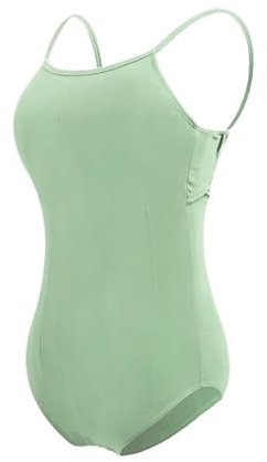 Ballett Trikot Damen Ballett-Trikots for Damen, Erwachsene, Tanz-Unterhemd, Gymnastik-Trikot, Ballett-Kostüm, Rot, Schwarz, Body, Bademode, Badeanzug for Damen(Color:Green Nylon,Size:S 155 to 160cm)