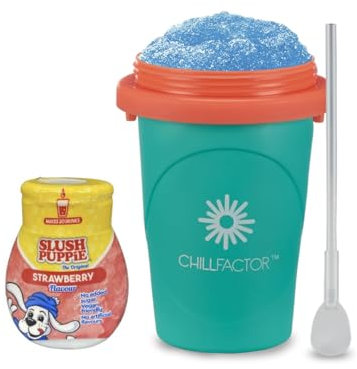 Slushy Maker with Slush Puppie Strawberry Drink Flavour | Neon Green