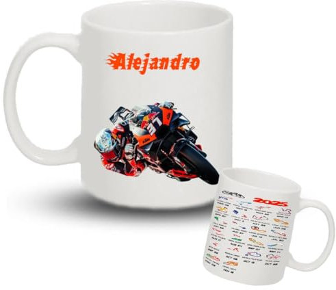 Luxury Desing Taza personalizada Moto - Moto - Regalos moto - Taza Desayuno - Taza Moto - Regalo personalizado - Tazas para personalizar - Taza personalizada nombre (Pedro Acosta)
