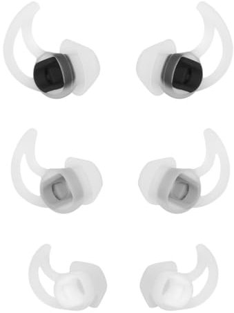 MMYQXI Replacement Earbud Tips Earbud Covers Silicone Ear Tips Compatible with Bose QC20 QC20i SoundSport SIE2i IE2 IE3 Headphone Earbud Rubber Tips 3 Pairs S M L, White