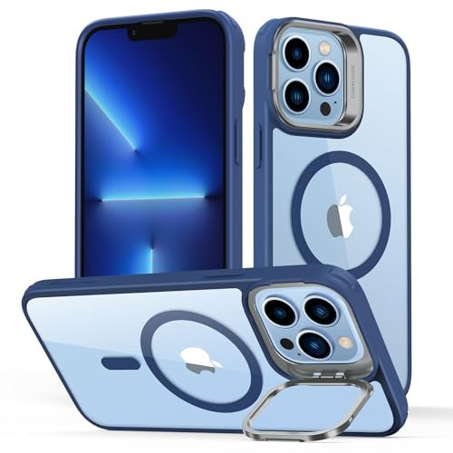 ESR for iPhone 13 Pro Max Case, Compatible with MagSafe, Built-in Camera Ring Stand, Military-Grade Protection, Magnetic Phone Case for iPhone 13 Pro Max, Classic Series, Clear Blue