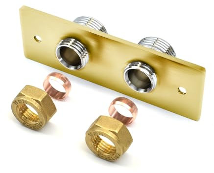 Brushed Gold Douche Wall Plate – Luxurious Brass Construction, Modern Brushed Gold Finish, Durable and Elegant Bathroom Fixture, Ideal for Contemporary Bathroom Renovations