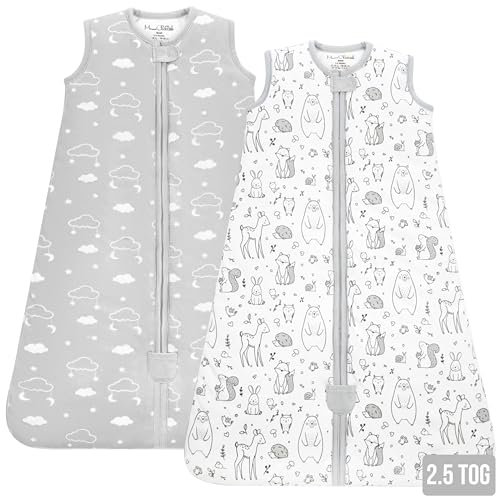 Mama Cheetah Baby Schlafsack 2.5 TOG, Bio-Baumwolle Baby tragbare Decke mit Zwei-Wege-Reißverschluss, Swaddle Übergang Baby Schlafsack für Neugeborene Säugling Kleinkind Junge Mädchen, 18-24 Monate