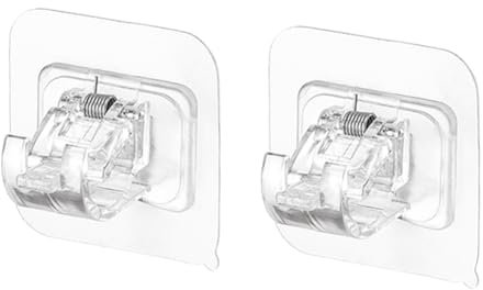 Sessleger Gardinenstangenhalter-Set ohne Bohren, Set mit Halterungen für Gardinenstange, selbstklebend, verstellbar, 2-teilig