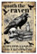 WADORN Blechschild „Krähe“ Aus Metall Im Vintage Stil Quoth The Raven Nevermore Schild Rabe Gothic Wandkunst Dekor Gruseliges Metall Retro Poesie Poster Für Zuhause Café Bar Halloween 20x30cm