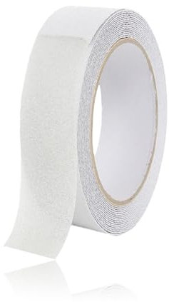 Anti Slip Clear Tape,Self Adhesive Stair Non Slip Tape,Safety Grip Tape Rubber Waterproof Non Slip Decking Tape,No Mark Transparent Anti Slip Tape for Safety Walk,Step,Floor,Bathtub,Kitchen,2.5cm×5m