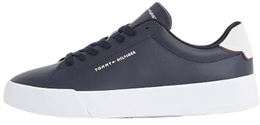 Tommy Hilfiger TH Court Lth Detail Ess Fm0fm05367, Sneaker Uomo, Nero, 41 EU