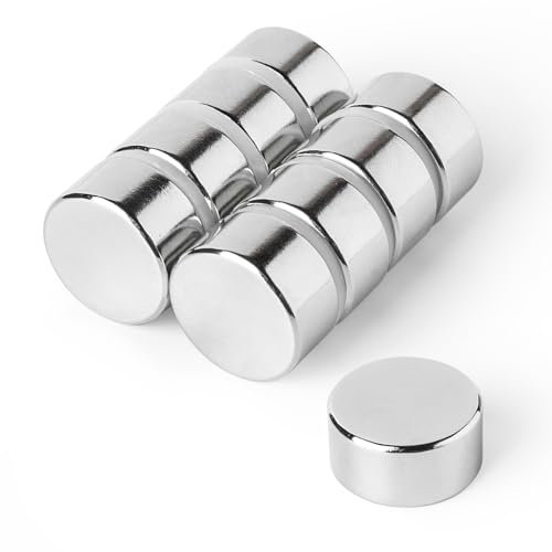 Strong Magnets Neodym Magnet - Rund 20 x 10 mm - 10 Stück - Extra stark, hält bis 11kg - Für Magnettafel, Kühlschrank, Whiteboard, Pinnwand, Büro