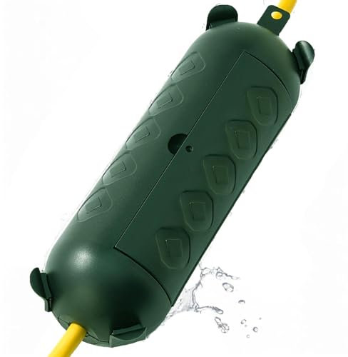 YOJOE Verlängerungskabelabdeckung für den Außenbereich, wasserdicht, grüner Kabelschutz, elektrische Sicherheitsbox zum Schutz von Lichterketten, Außensteckern, Steckdosen, Weihnachtsdekorationen