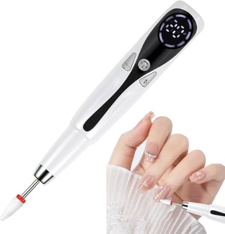 Electric Nail Buffer, 3 Mode LED Nail File, Rechargeable Cordless Polisher, High Speed Precision Shiner, Ergonomic Grip Design for Manicure, Fingernail Care, Women’s Beauty