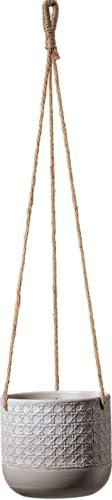 Soendgen Vienna Hängeampel, Blumentopf aus Keramik, Farbe: seidengrau, 15 cm Durchmesser, 14 cm hoch, 3,15 l Vol.